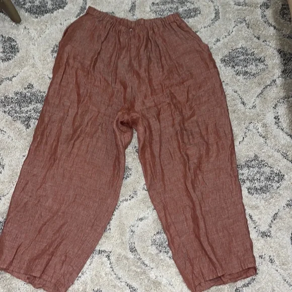 Flax 100% Linen Wide leg Pants - Picture 1 of 3